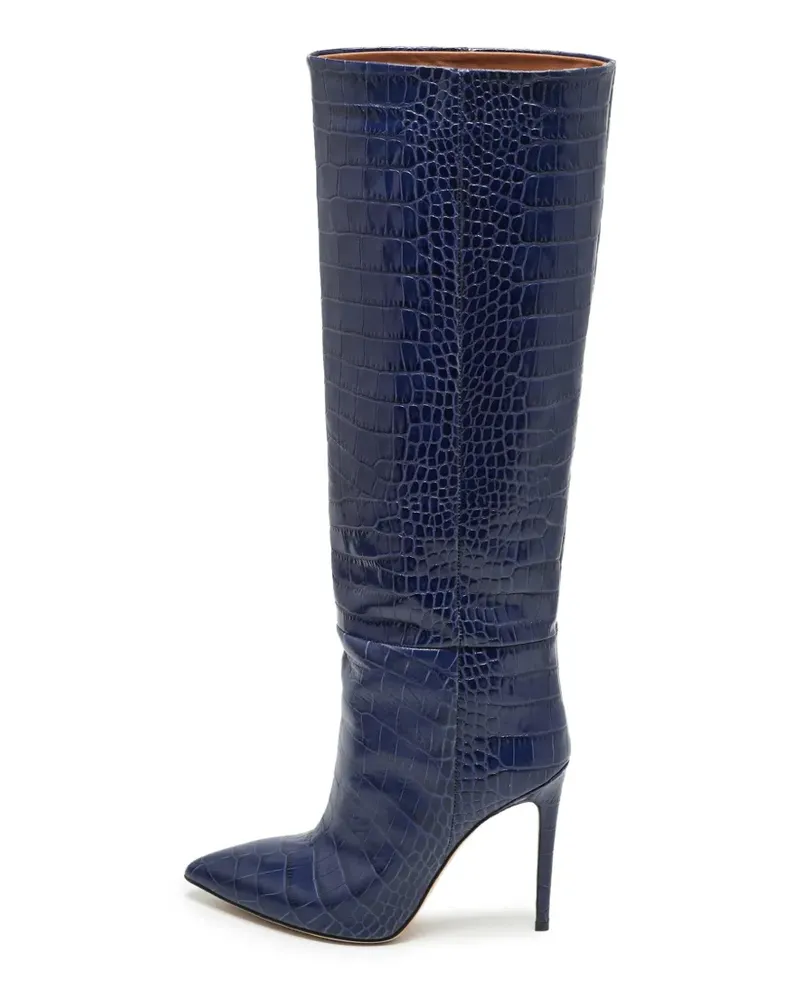 Paris Texas Indaco Stiefel mit Kroko-Optik - Blau Blau