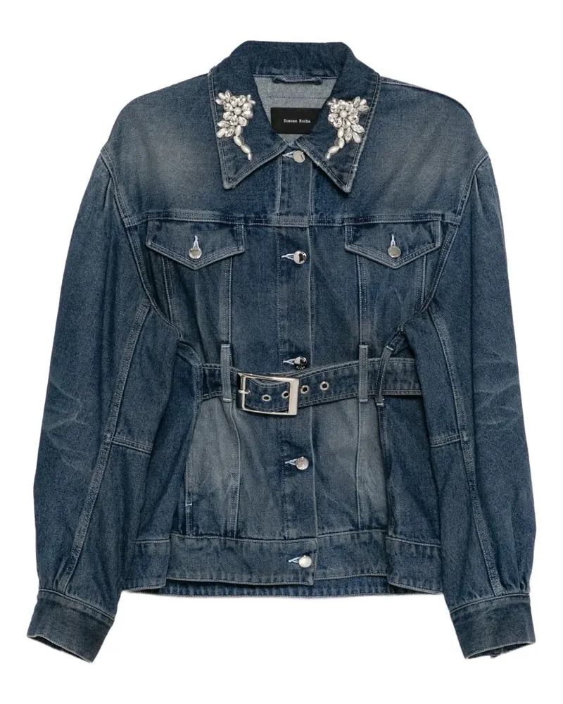 Simone Rocha Verzierte Jeansjacke - Blau Blau