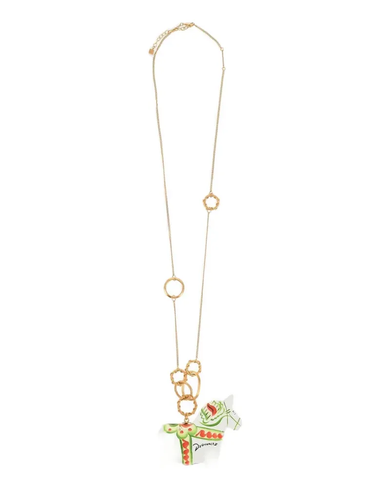 Dsquared2 horse-pendant necklace - Gold Gold