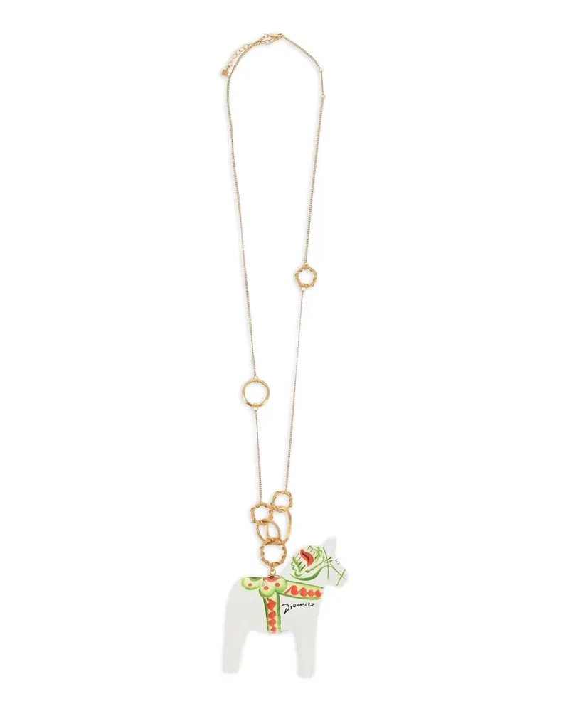 Dsquared2 horse-pendant necklace - Gold Gold