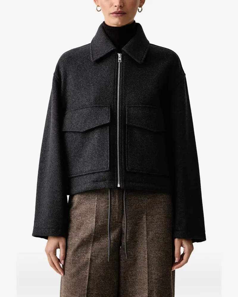Marc O'Polo Cropped-Bomberjacke mit Klappentasche - Grau Grau