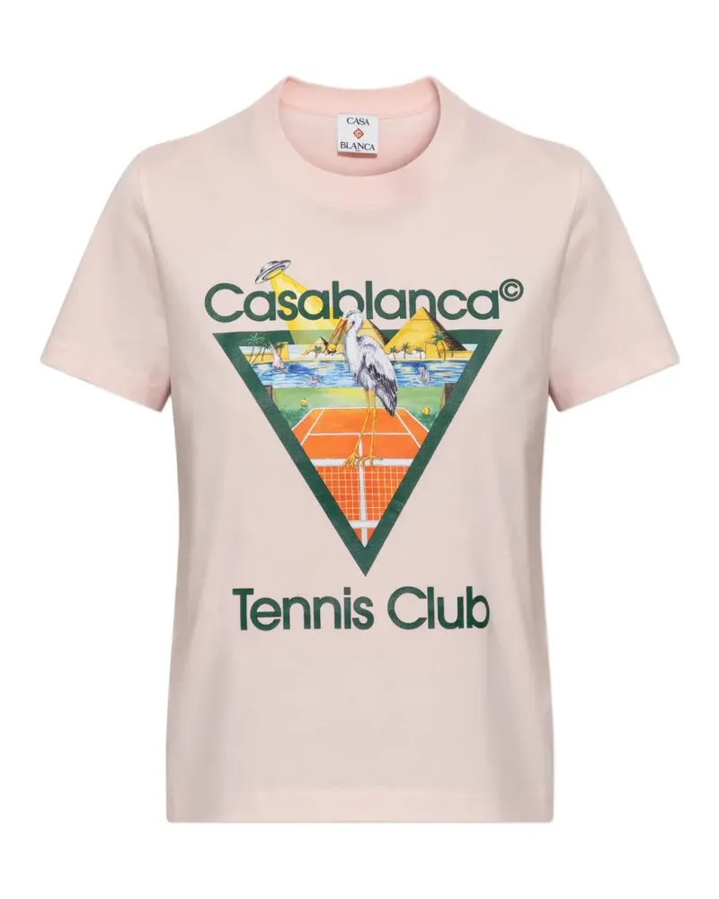 Casablanca Paris Tennis Club graphic-print T-shirt - Rosa Rosa