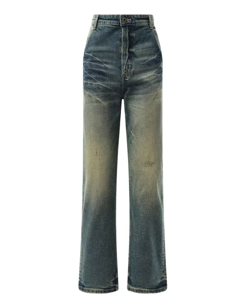 Fax Copy Express whiskering-effect jeans - Blau Blau