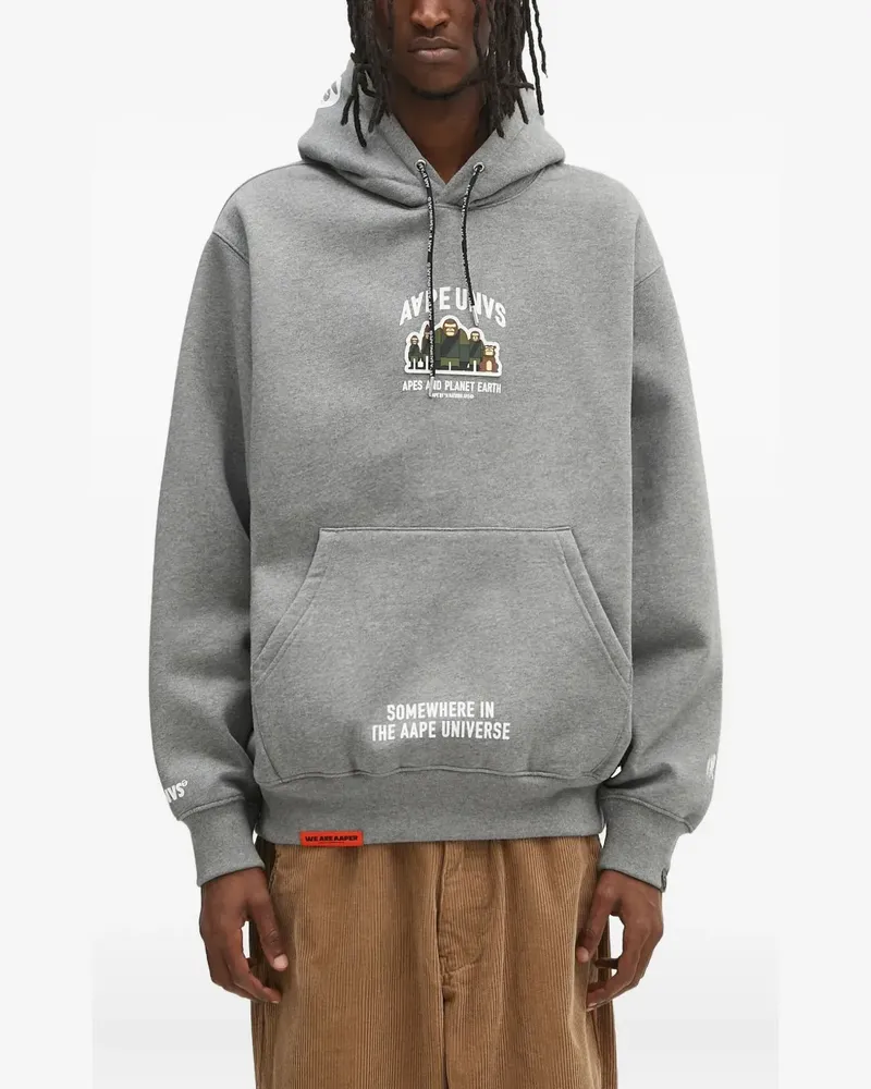 BAPE Hoodie mit Text-Print - Grau Grau