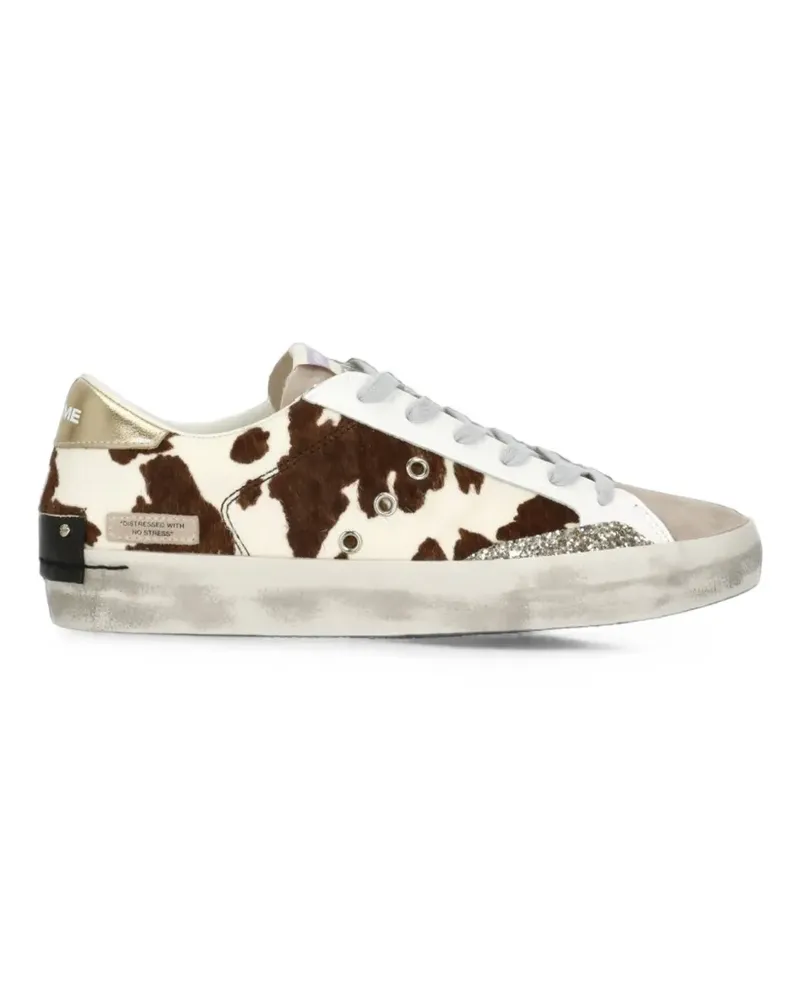 Crime Sneakers mit Animal-Print und Glitter-Detail - Weiß Weiß