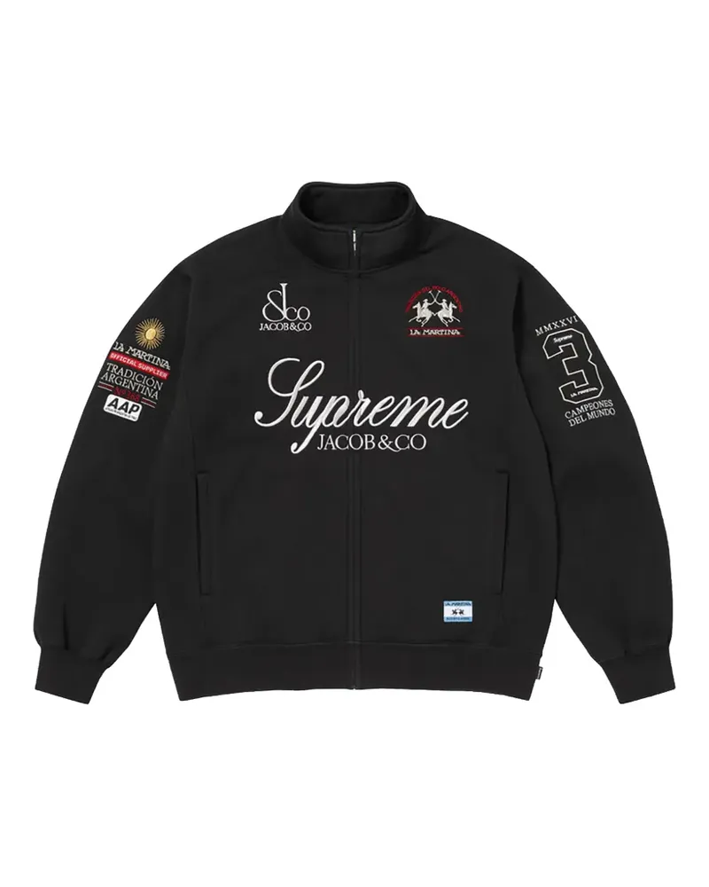 Supreme Being logo-embroidered zip-up sweatshirt - Schwarz Schwarz