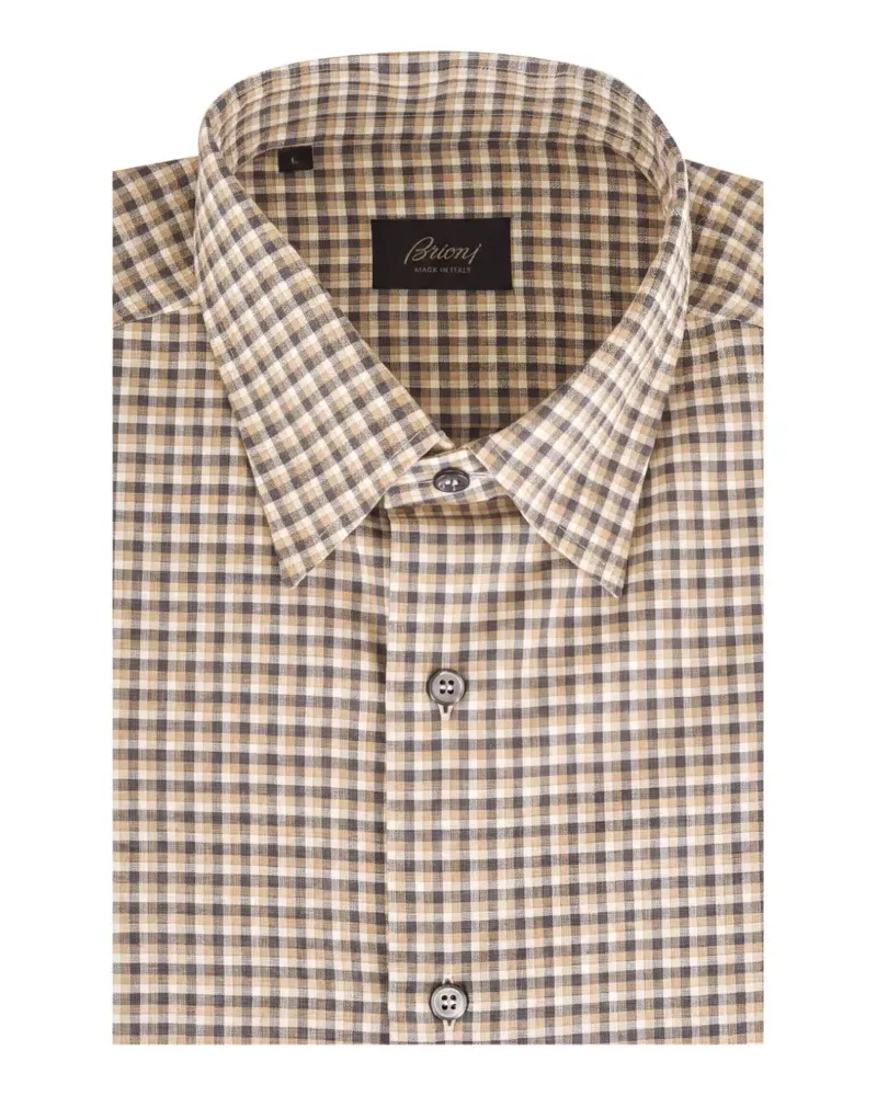 Brioni Hemd mit Karomuster - Nude Nude