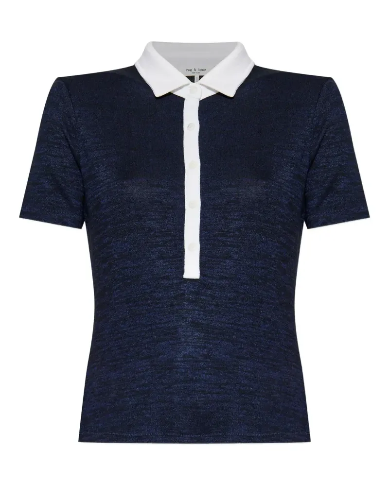 Rag & Bone Zweifarbiges Poloshirt - Blau Blau