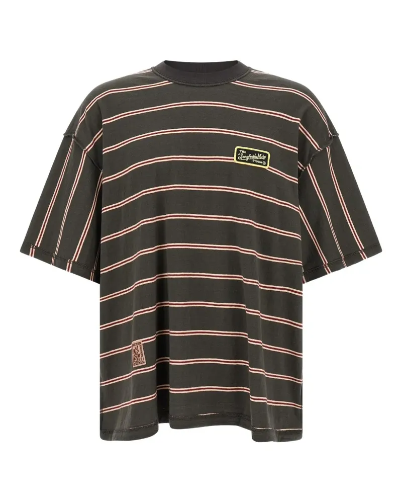 Song For The Mute Gym Tee striped T-shirt - Braun Braun