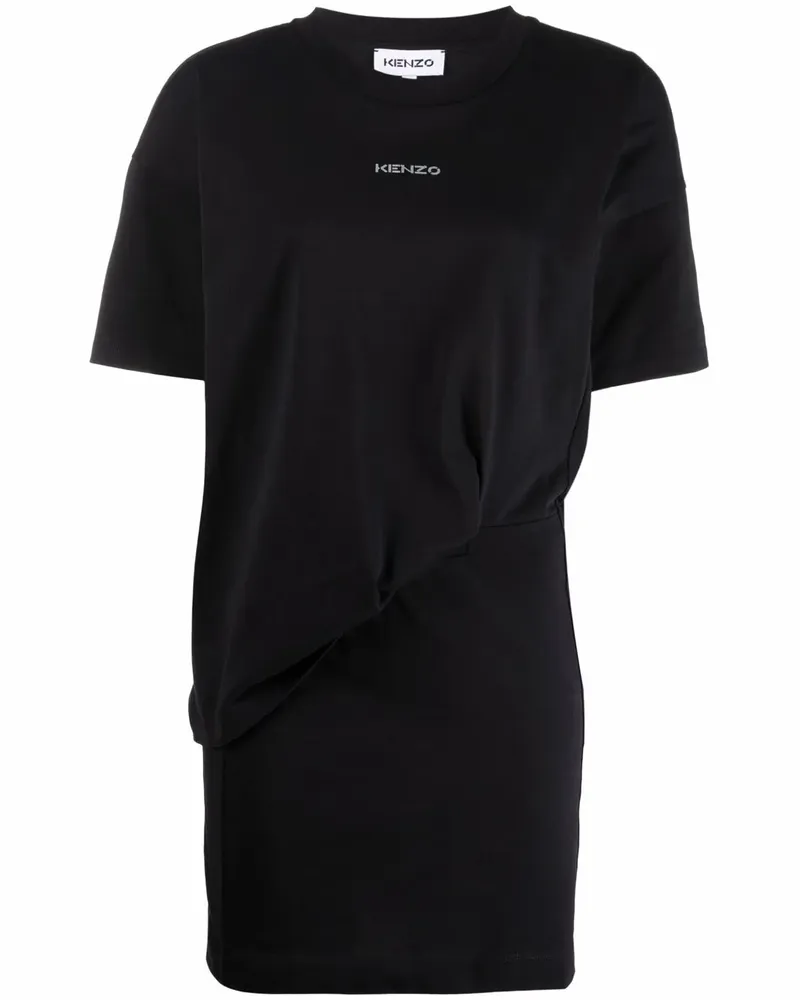 Kenzo T-Shirtkleid mit Logo-Print - Schwarz Schwarz