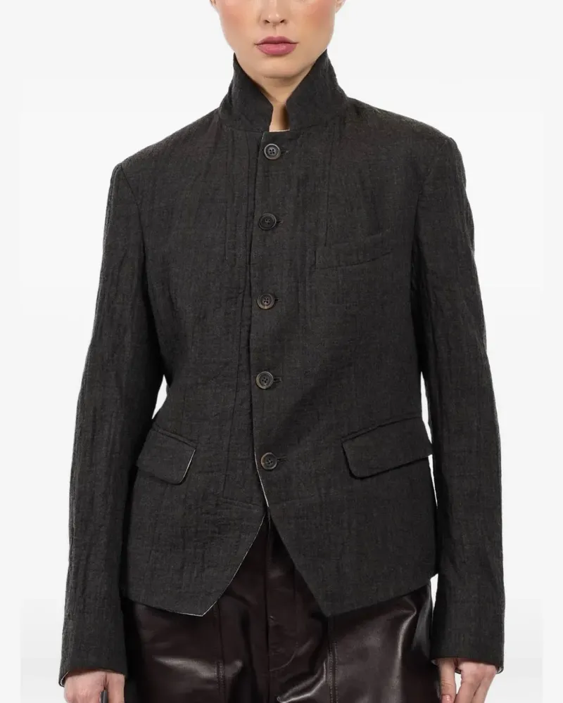 forme d'expression stand-collar buttoned jacket - Grau Grau