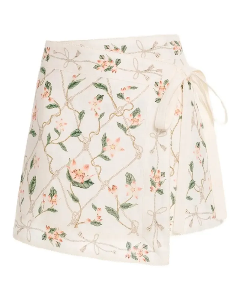 AGUA BENDITA Luna Wickelrock mit Blumenprint - Nude Nude