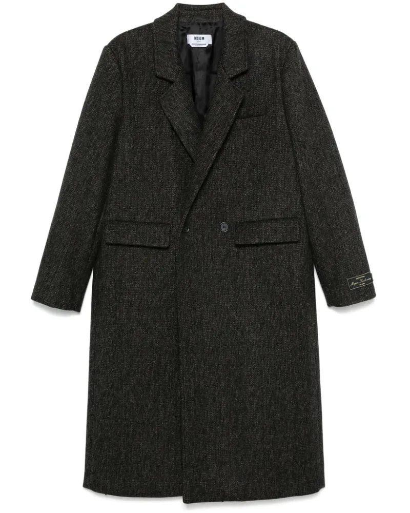 MSGM Doppelreihiger Mantel - Schwarz Schwarz