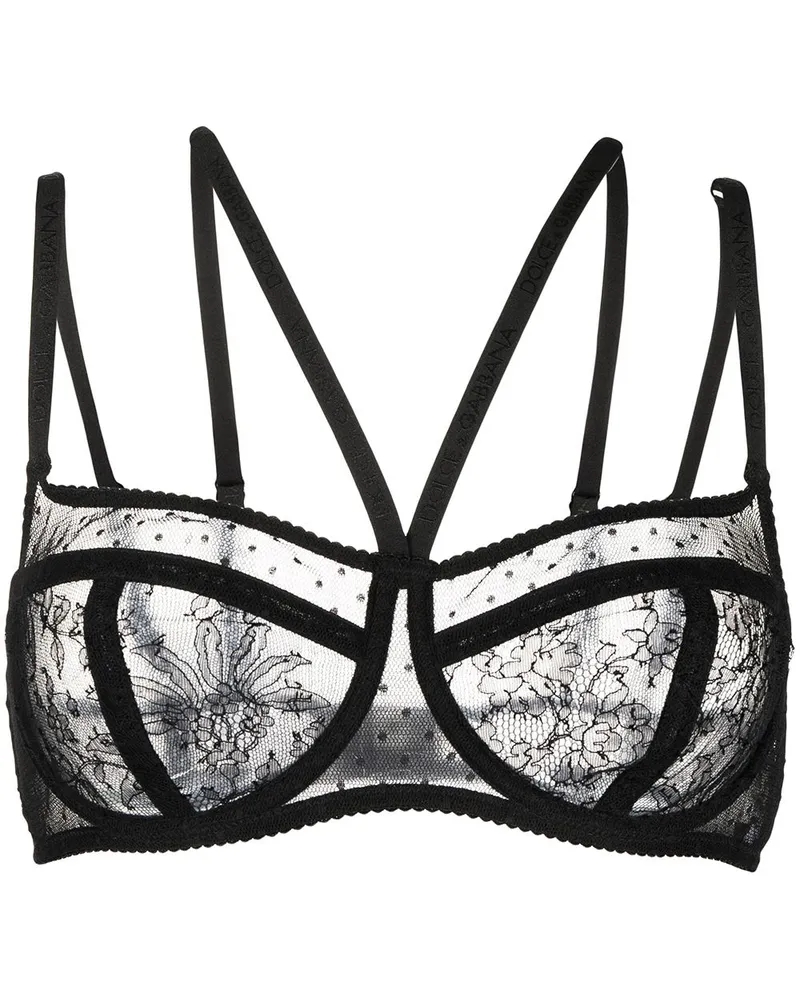 Dolce & Gabbana BH mit blumiger Spitze - Schwarz Schwarz