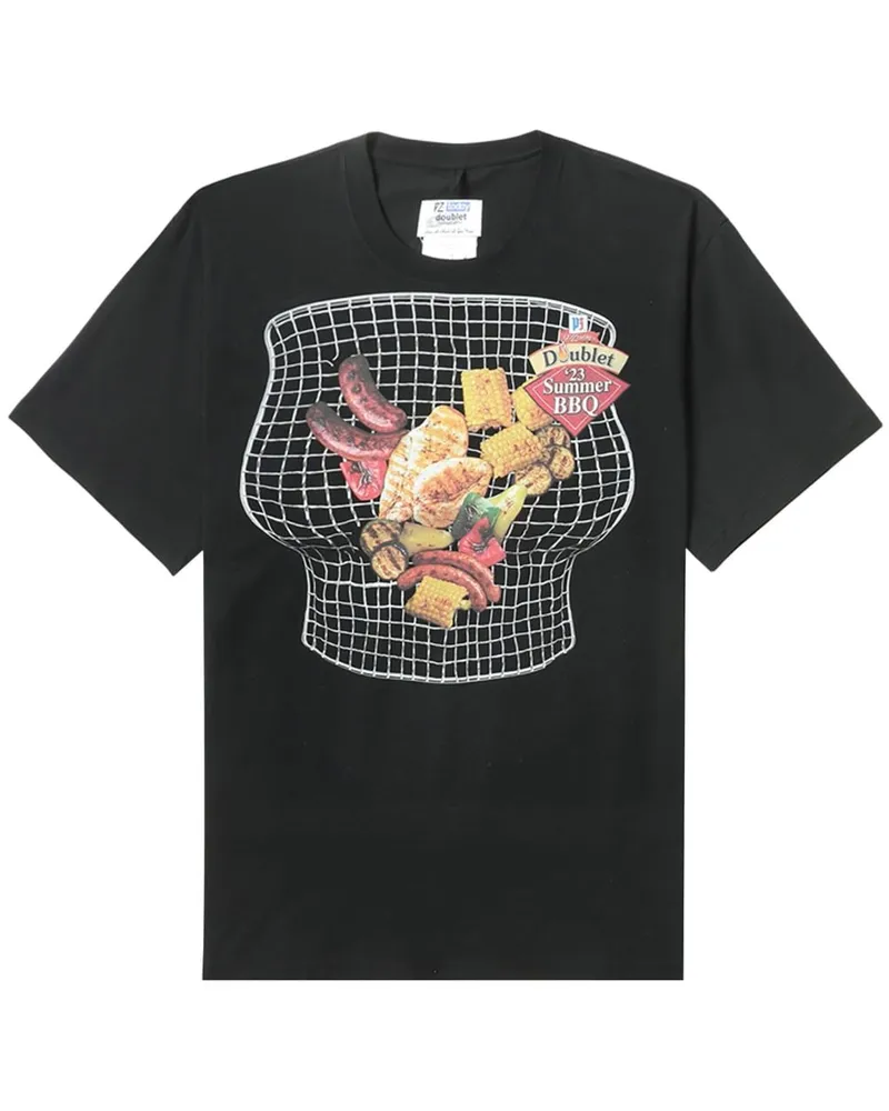 Doublet T-Shirt mit grafischem Print Schwarz