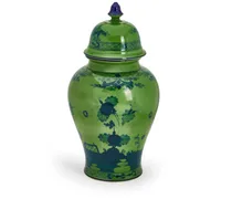 Große Potiche Vase aus Porzellan - Grün