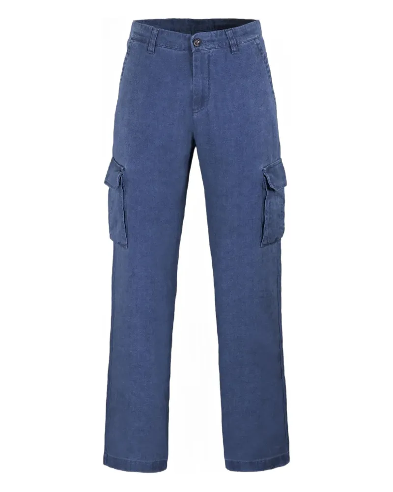 MOORER Klassische Cargohose - Blau Blau