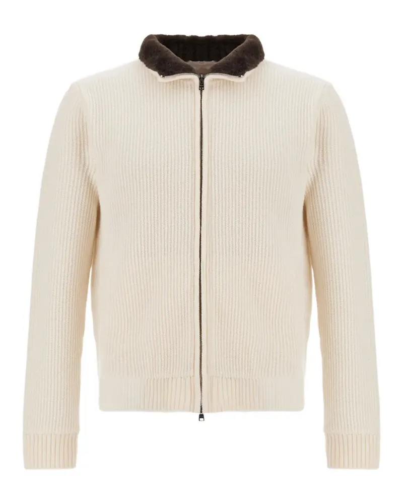 Herno ribbed-knit wool cardigan - Weiß Weiß