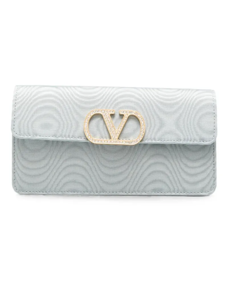 Valentino Garavani VLogo Signature moiré shoulder bag - Blau Blau