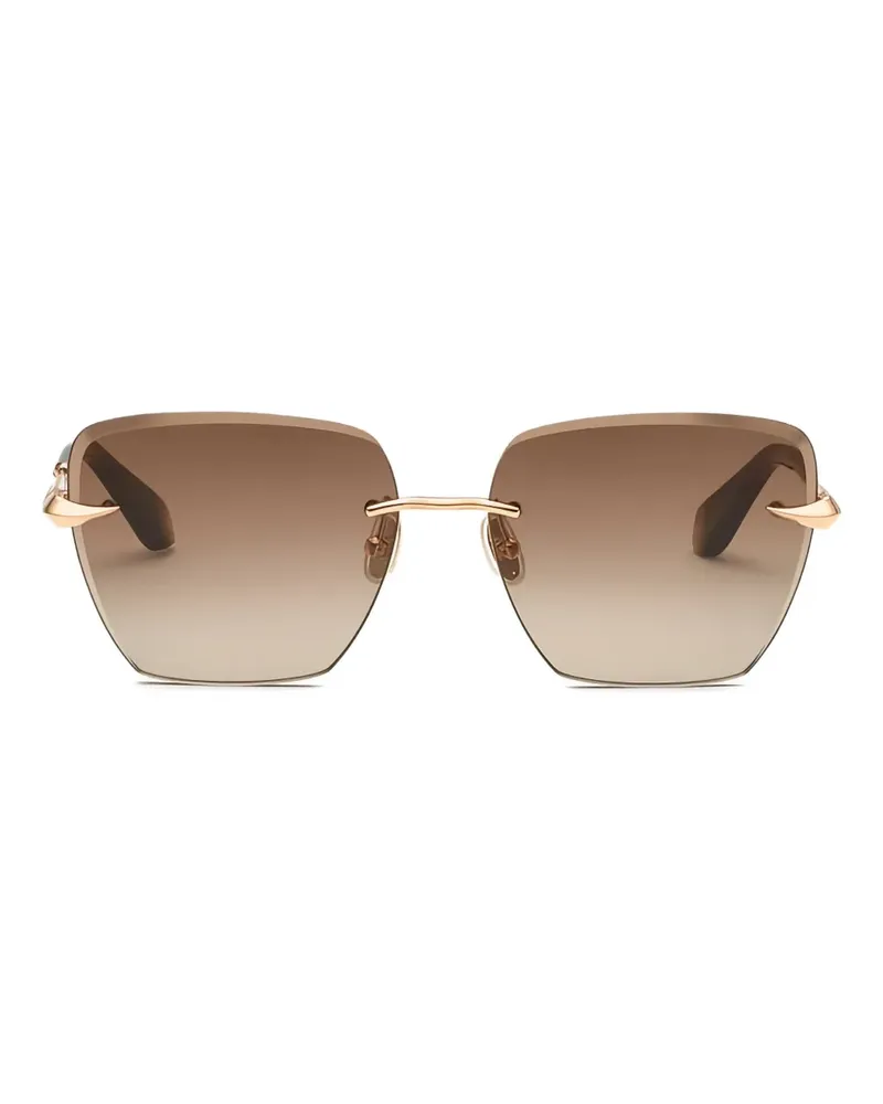 Roberto Cavalli rimless square sunglasses - Gold Gold
