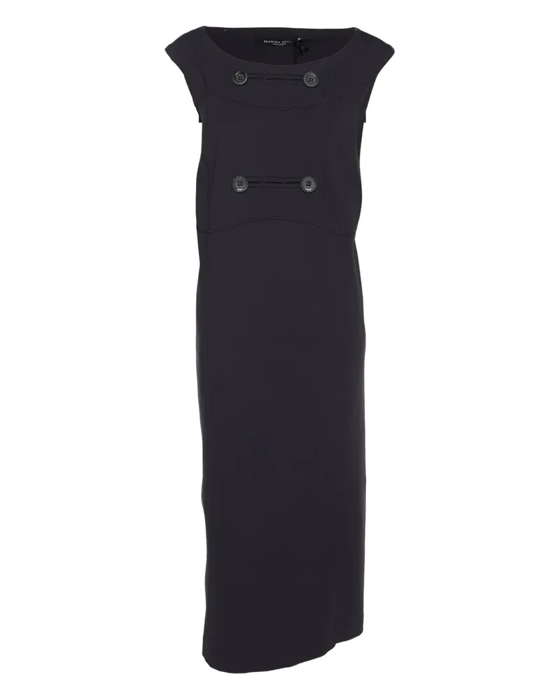 Marina Rinaldi Ärmelloses Kleid mit Knöpfen - Blau Blau