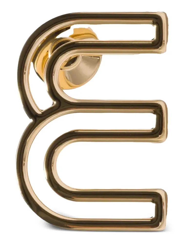 Miu Miu Brosche mit Metalllogo - Gold Gold