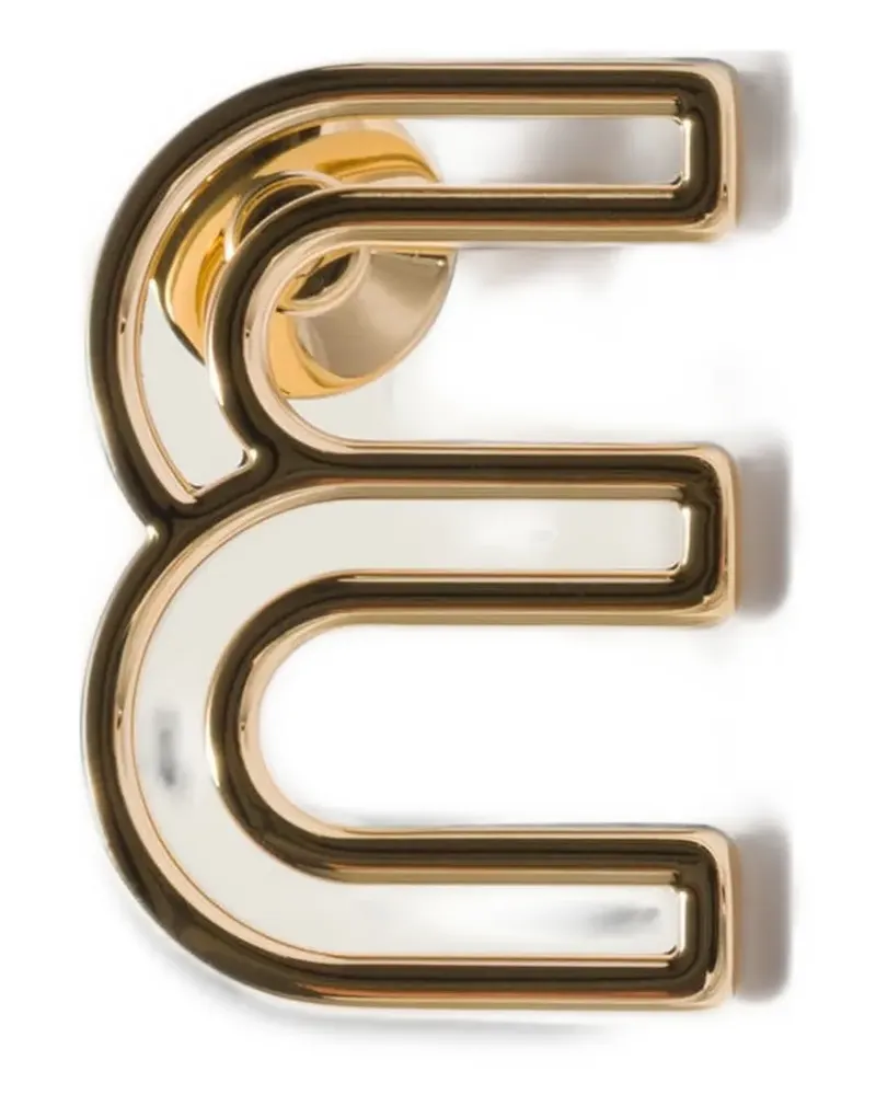 Miu Miu metal logo brooch - Gold Gold