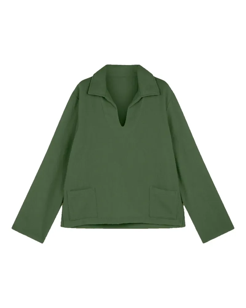 Fortela Franco2 patch-pocket V-neck sweater - Grün Grün