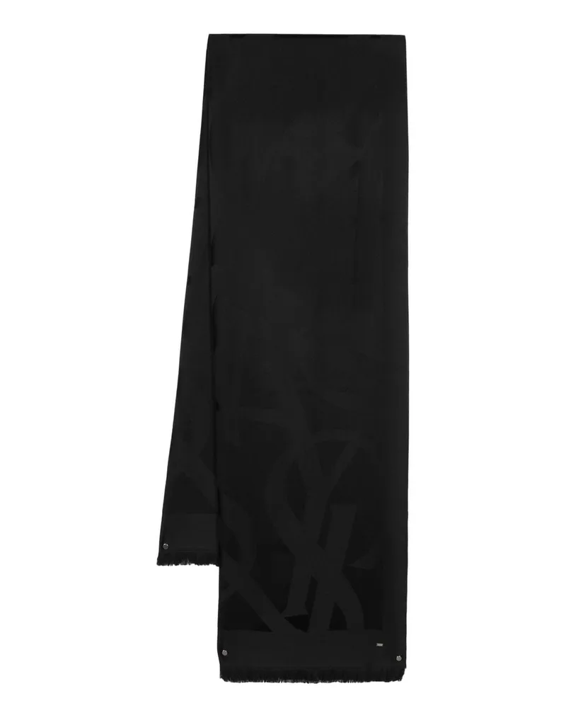 Saint Laurent Schal mit Jacquard-Logo - Schwarz Schwarz
