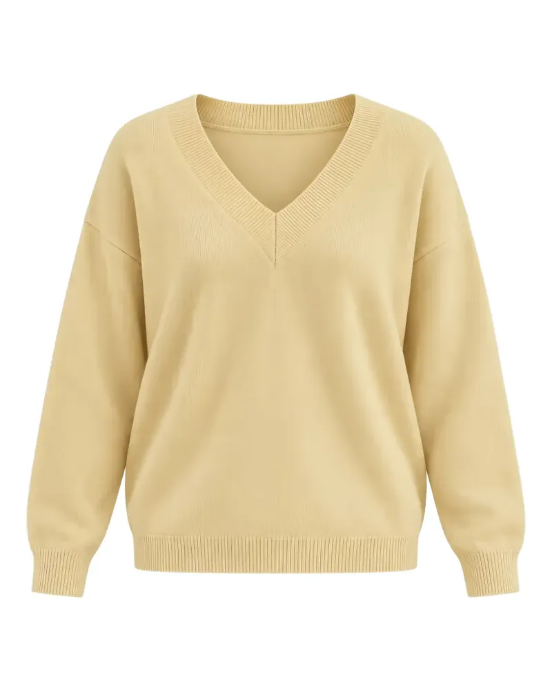 Alpha Studio V-neck drop-shoulder sweater - Gelb Gelb