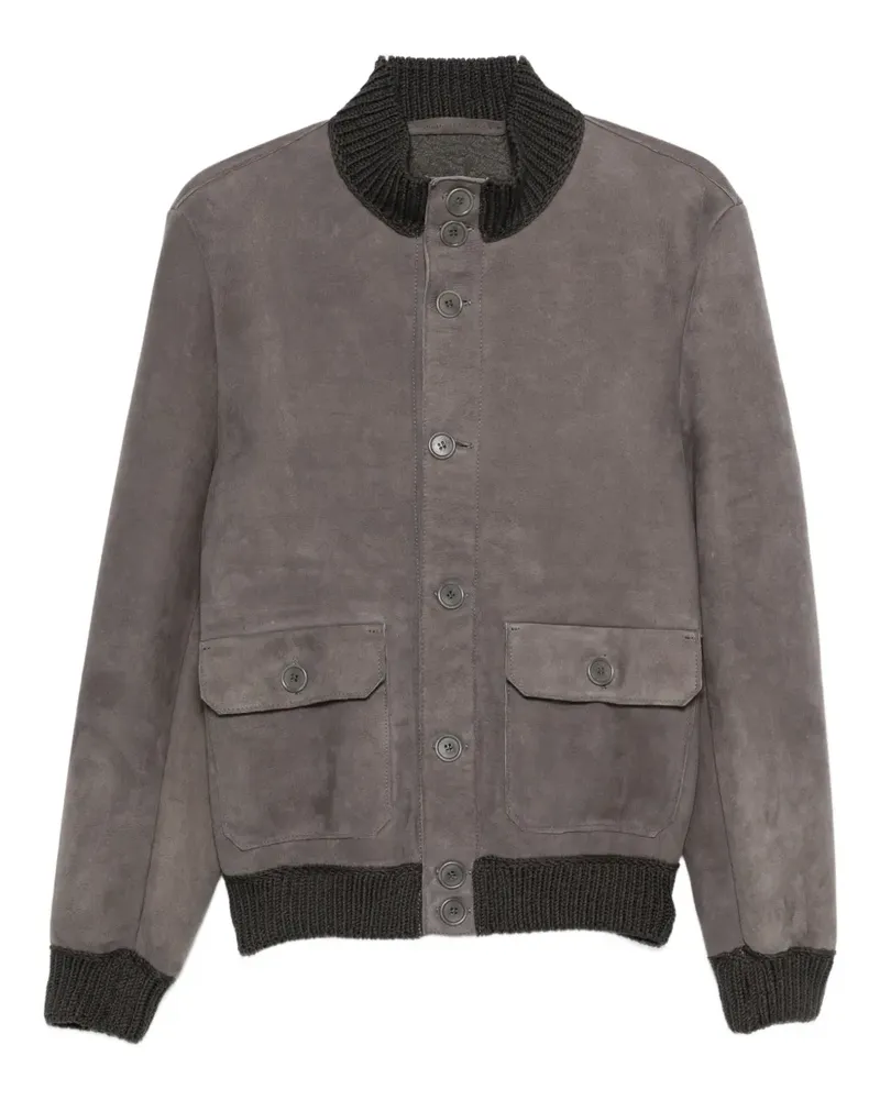 Salvatore Santoro ribbed-trim bomber jacket - Grau Grau