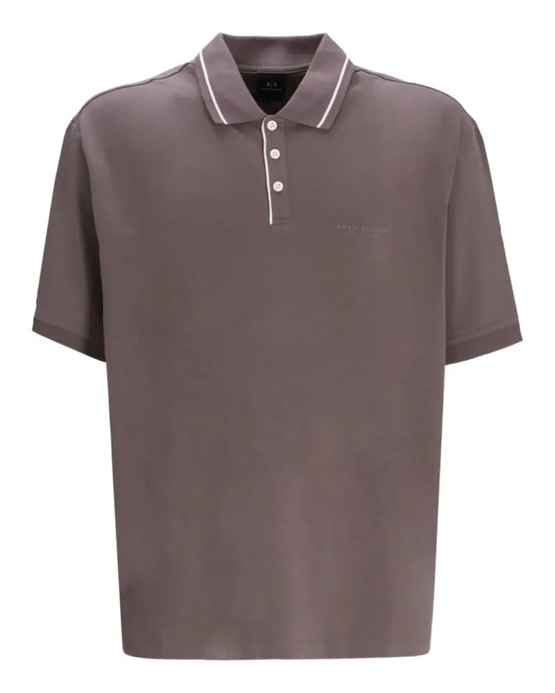 Armani Exchange Poloshirt mit Kontrastdetails - Grau Grau