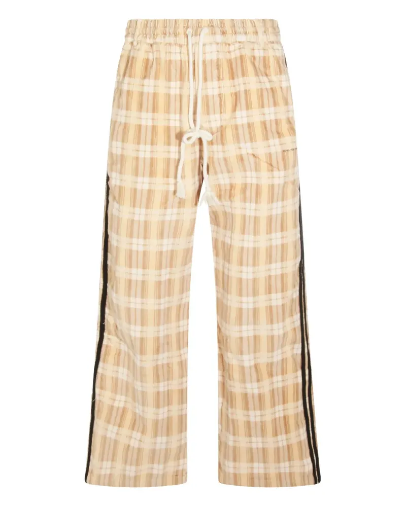 adidas x Song For The Mute plaid-stripes trousers - Nude Nude