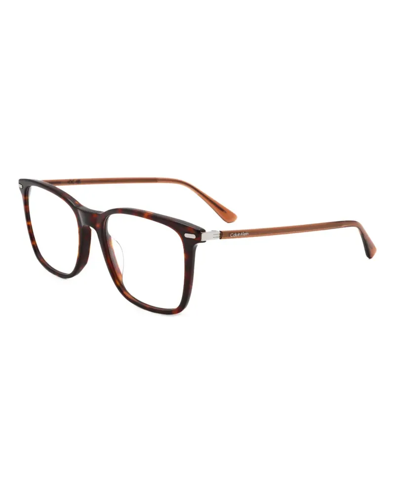 Calvin Klein Eckige Brille in Schildpattoptik - Braun Braun