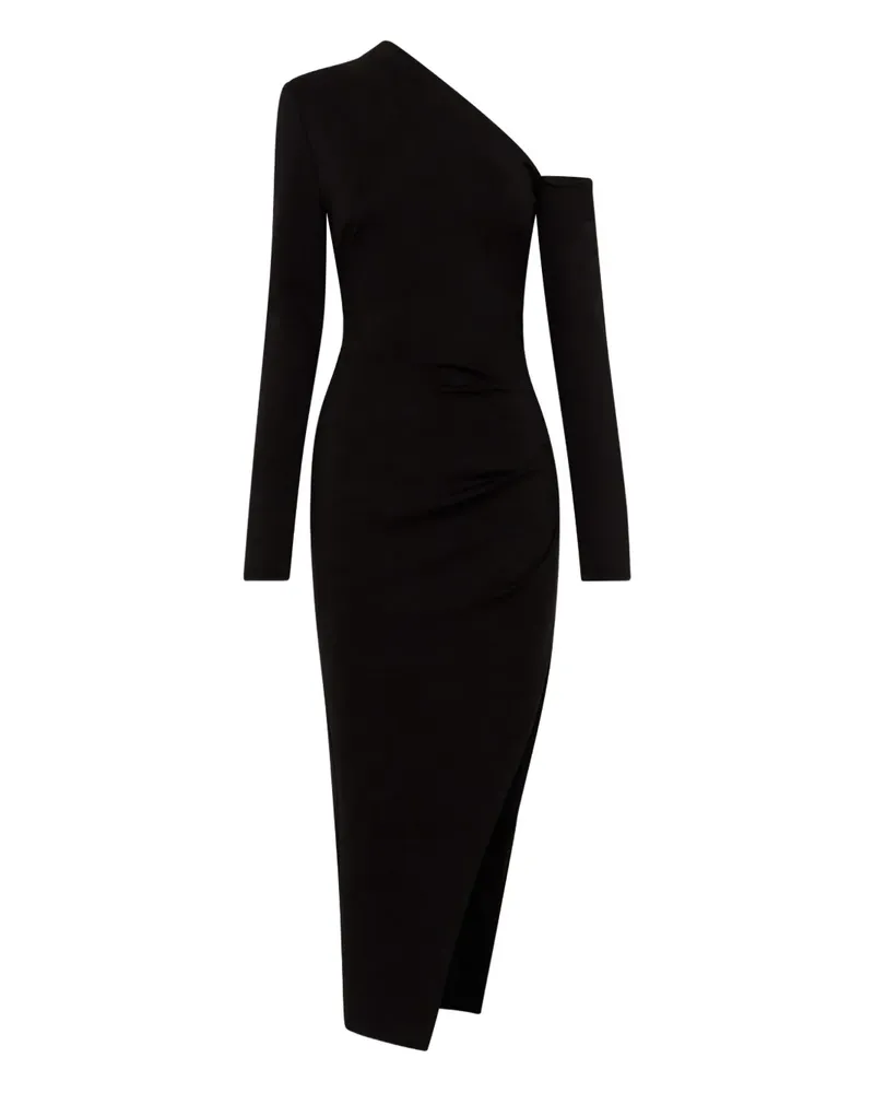 NICHOLAS Shiloh one-shoulder slit dress - Schwarz Schwarz