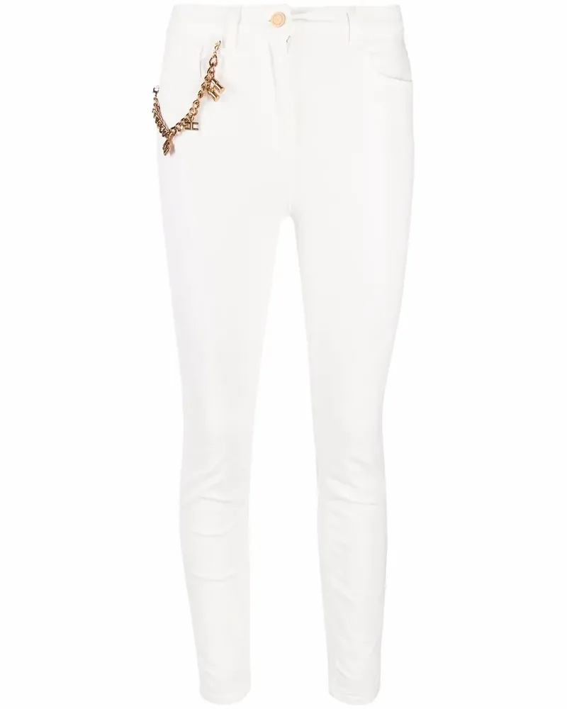 Elisabetta Franchi Skinny-Jeans mit Anhängern - Weiß Weiß