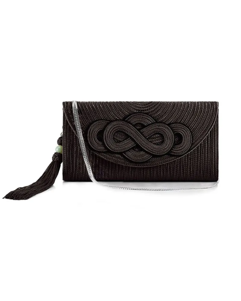 Shanghai Tang Braided Knot Clutch - Schwarz Schwarz