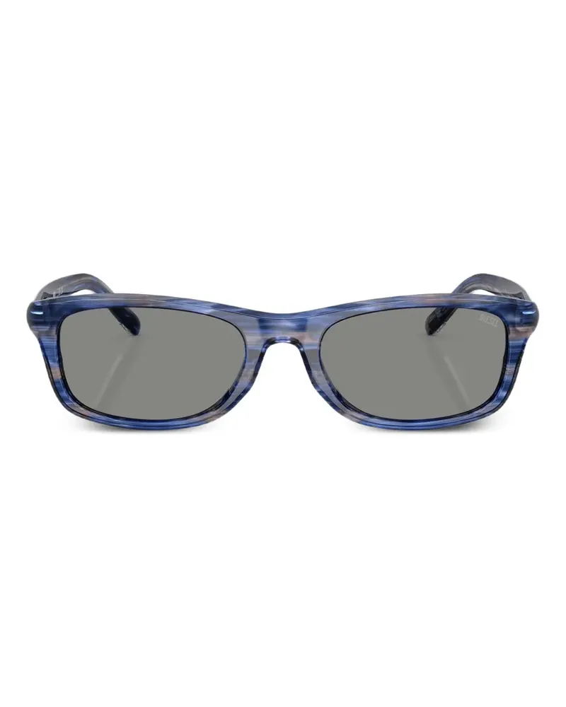 Diesel Sonnenbrille mit eckigem Gestell - Blau Blau