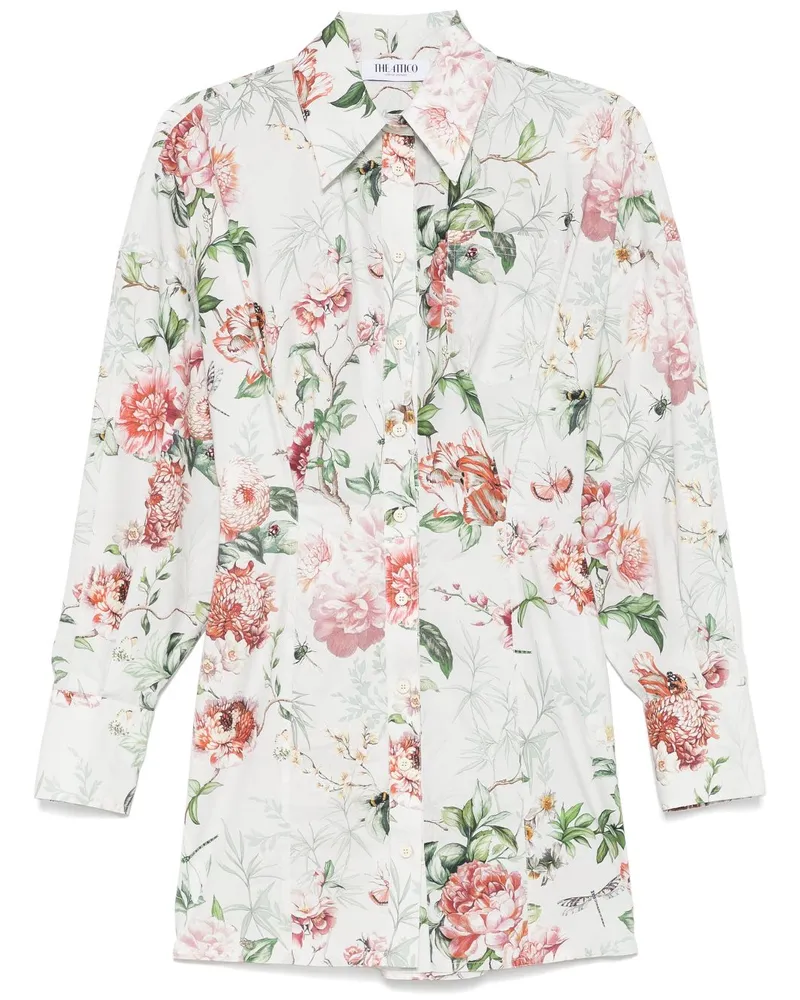 ATTICO Minikleid mit Blumen-Print - Weiß Weiß