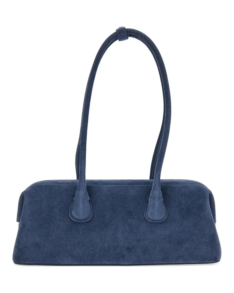 OSOI Boat Wide Schultertasche aus Wildleder - Blau Blau