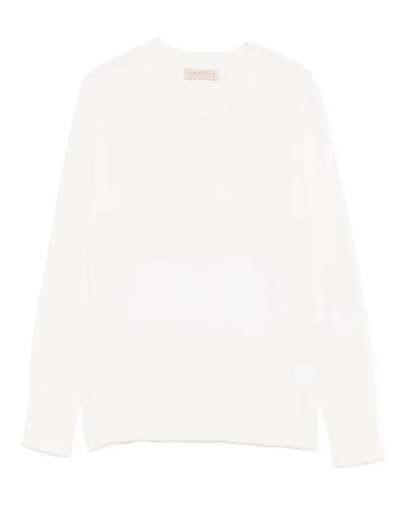 Purotatto Pullover mit Rundhalsausschnitt - Weiß Weiß