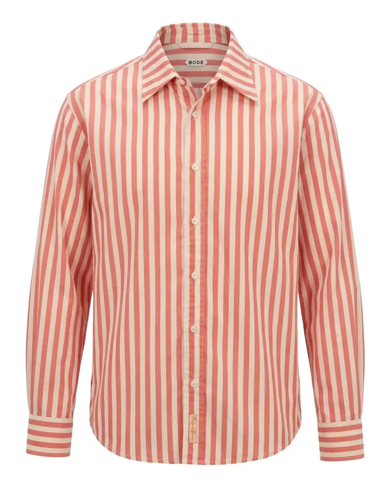 BODE Rancho striped long-sleeve shirt - Orange Orange