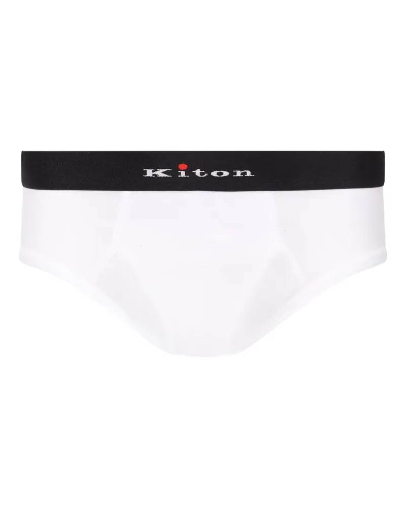 Kiton logo-waistband briefs - Weiß Weiß