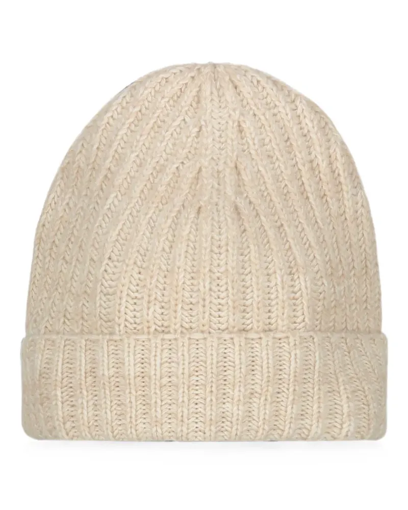 Malo ribbed-knit cashmere beanie hat - Nude Nude