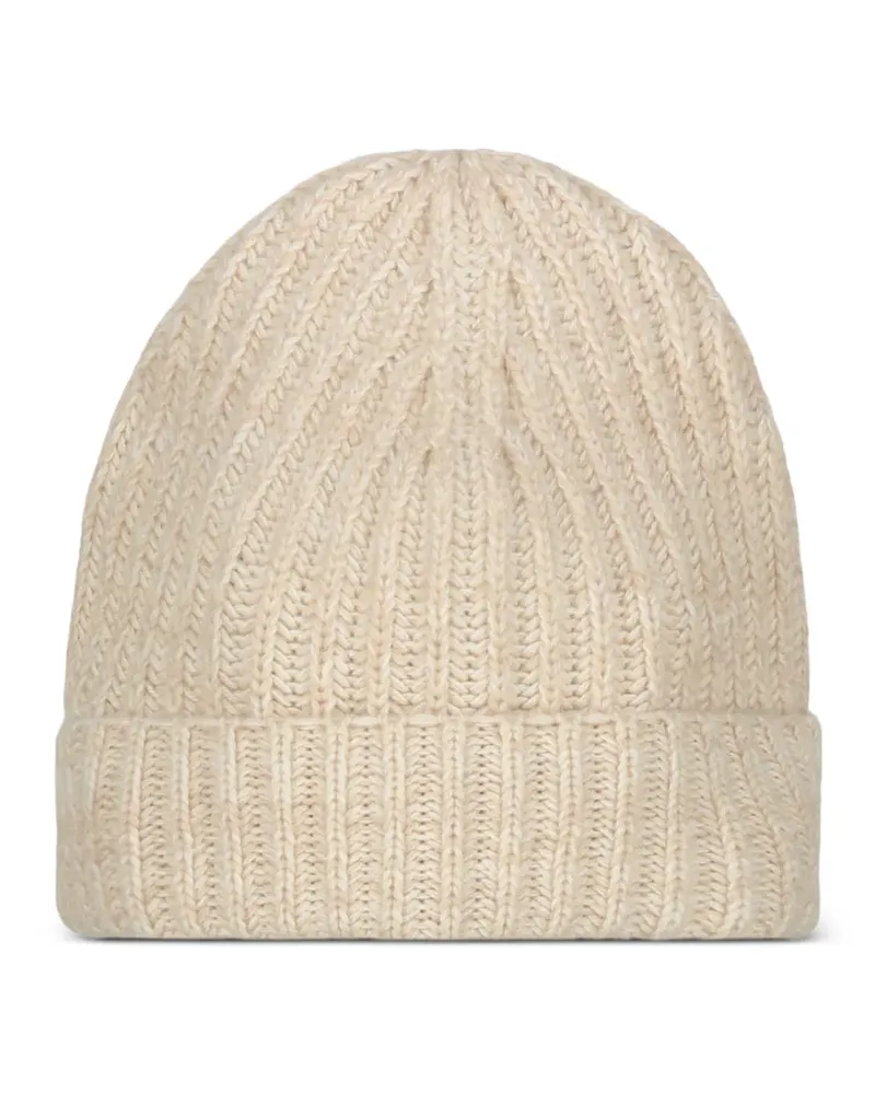 Malo ribbed-knit cashmere beanie hat - Nude Nude