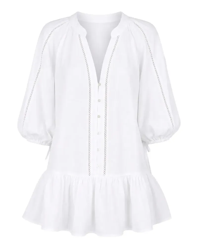 BOTEH La Ponche Frill mini dress - Weiß Weiß