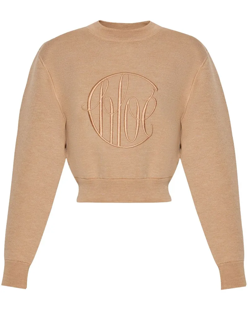 Chloé Pullover mit Logo-Stickerei - Nude Nude