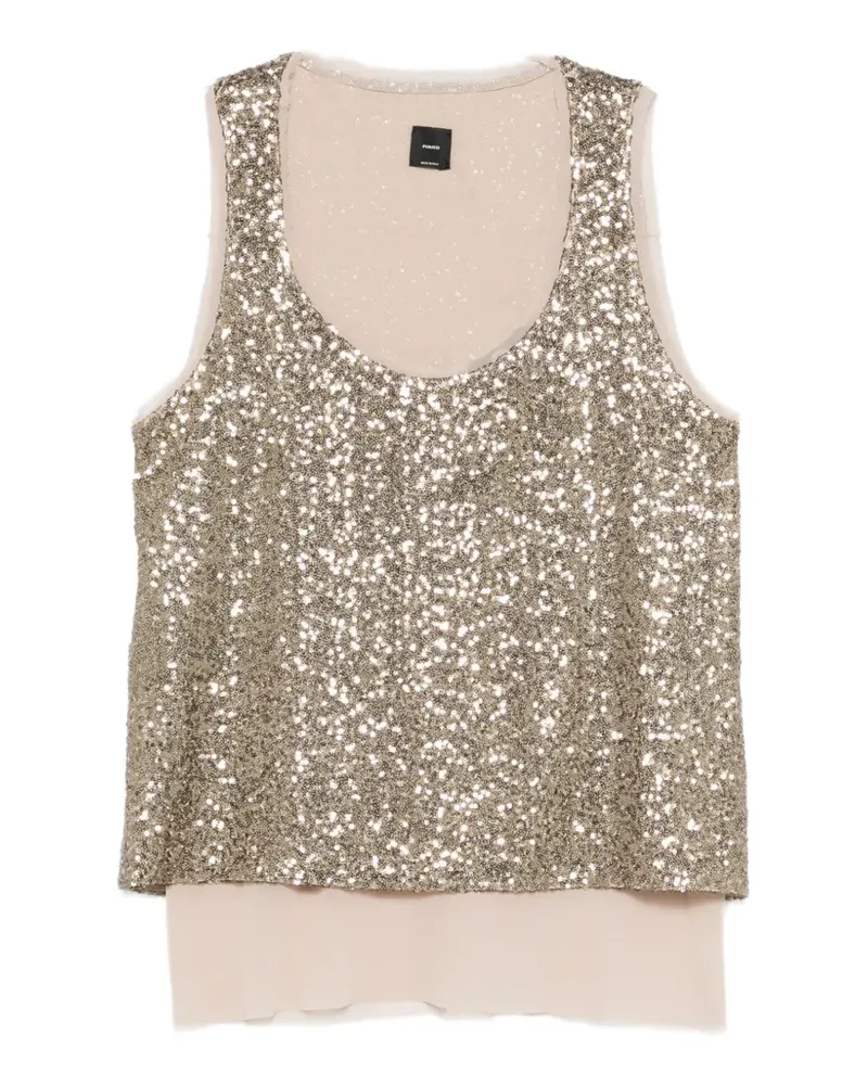 Pinko sequin-embellished layered top - Gold Gold