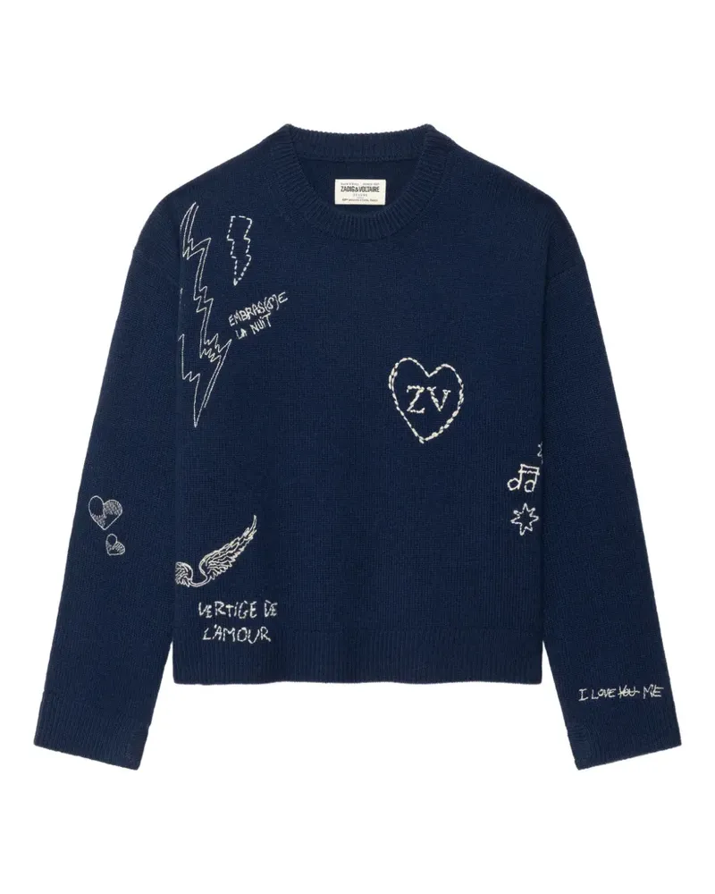 Zadig & Voltaire Markuz Pullover aus 100% Kaschmir - Blau Blau