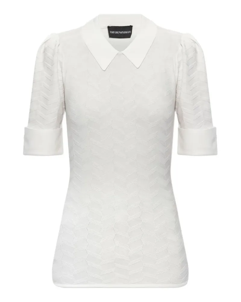 Emporio Armani collared pattern sweater - Weiß Weiß